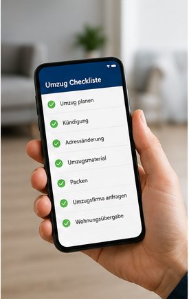 Digitale Umzug Checkliste auf einem Smartphone